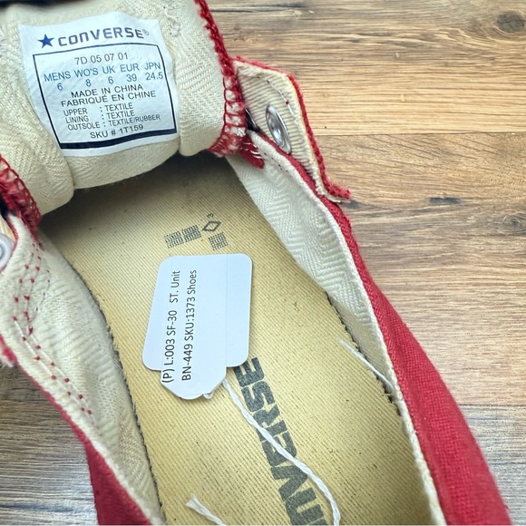 Converse All Star Fire Engine Red Canvas Side Aplix women 8 - Picture 9 of 9